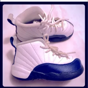 Jordan 12 retro BT white and blue sneakers