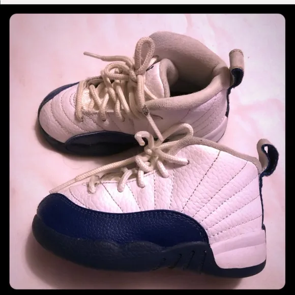 Jordan 12 retro BT white and blue sneakers