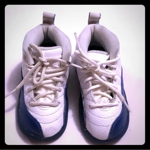 Jordan 12 retro BT white and blue sneakers