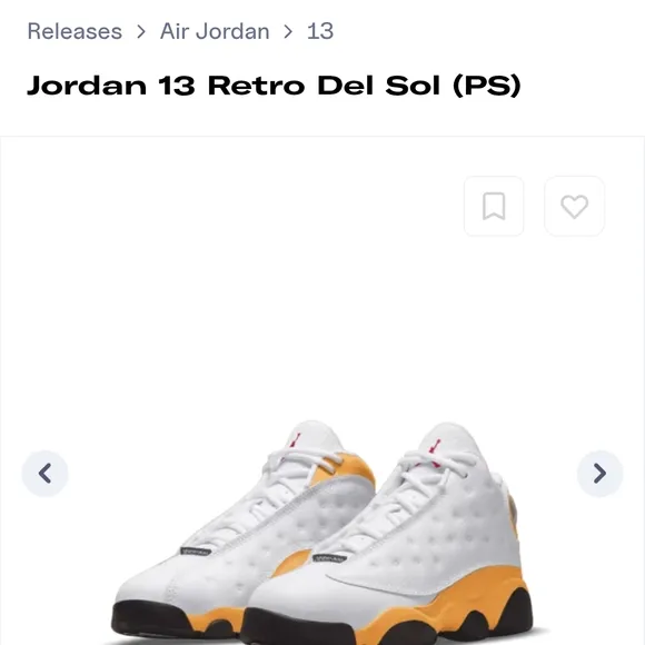 Jordan 13 Retro Del Sol PS Sneakers