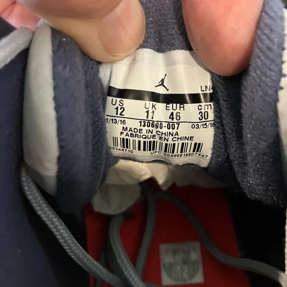 Jordan 23 Retro Grey/University Blue -size 12