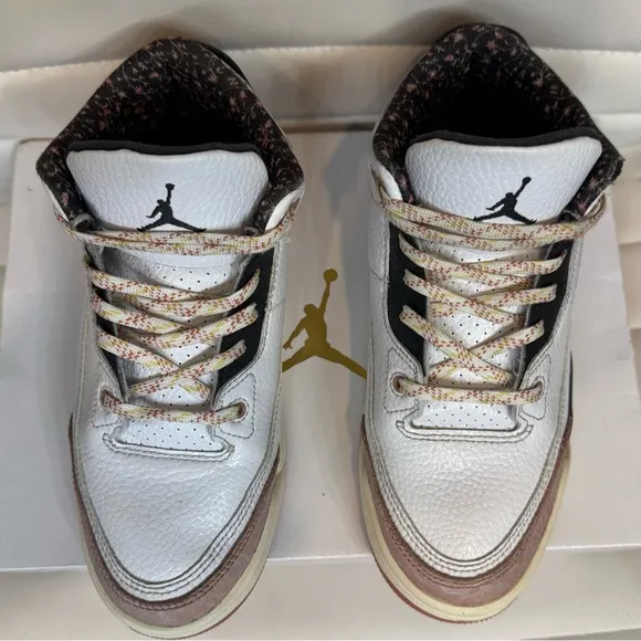 Jordan 3 Retro &quot;Vintage Floral&quot; PS Girl - Sz: 3Y - White/Anthracite/Red Stardust