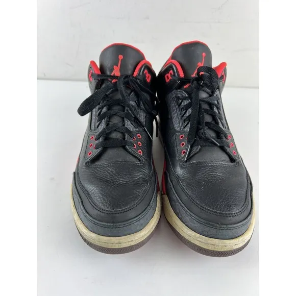Jordan 3 Retro Crimson 2013 Mens 11.5 Black Red White Decent Condition
