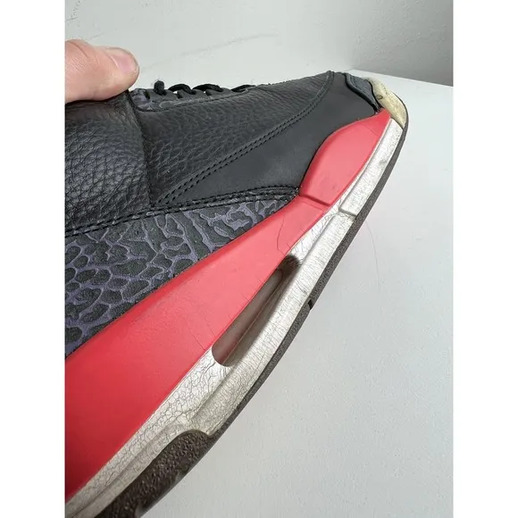 Jordan 3 Retro Crimson 2013 Mens 11.5 Black Red White Decent Condition