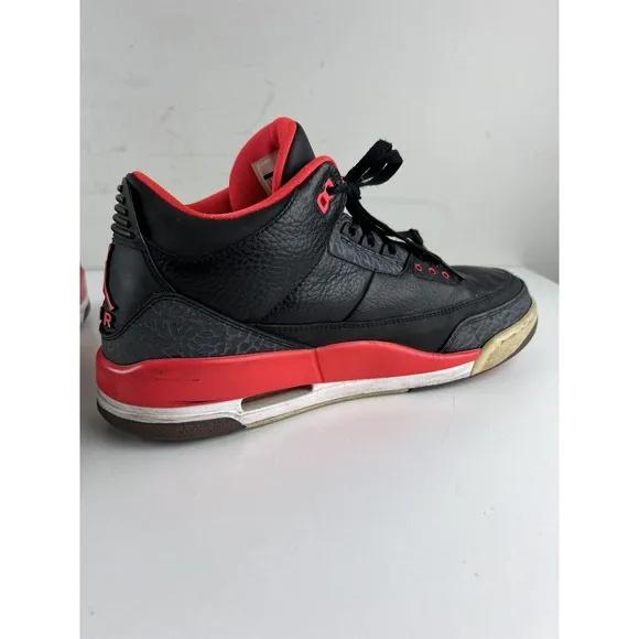 Jordan 3 Retro Crimson 2013 Mens 11.5 Black Red White Decent Condition