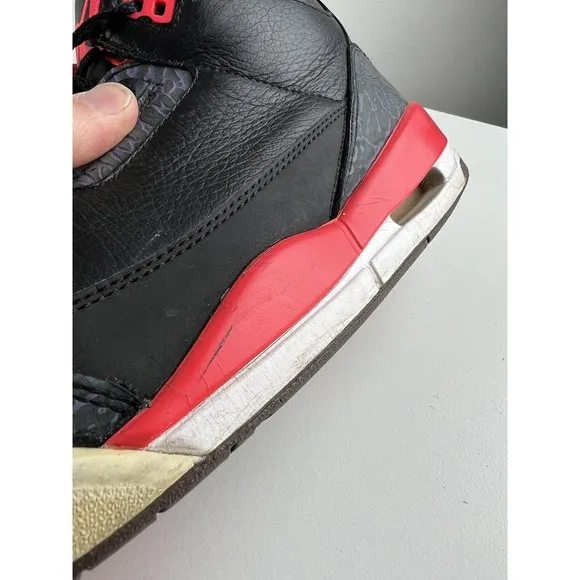 Jordan 3 Retro Crimson 2013 Mens 11.5 Black Red White Decent Condition
