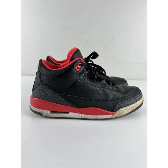 Jordan 3 Retro Crimson 2013 Mens 11.5 Black Red White Decent Condition