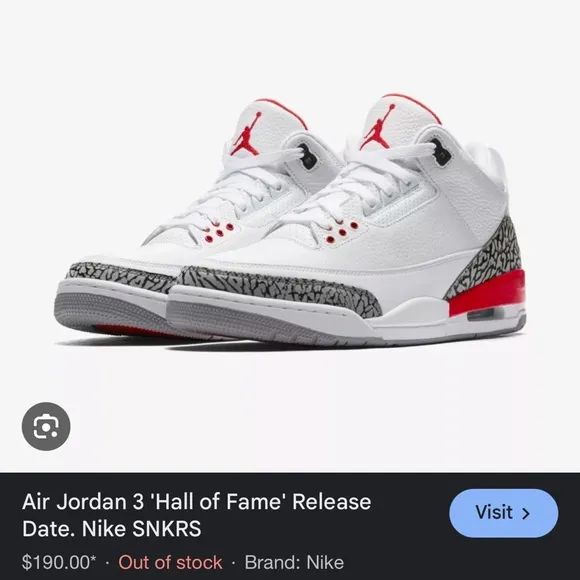 Jordan 3 Retro Katrina Hall of Fame Sneakers