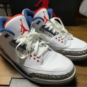 Jordan 3 Retro OG White and Fire Red Sneakers
