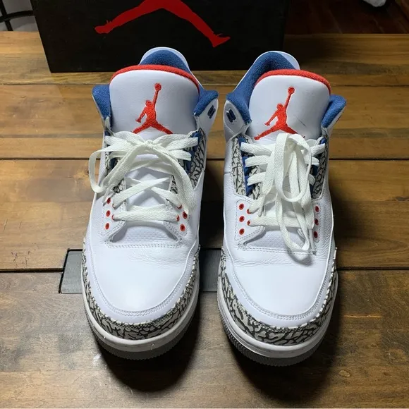 Jordan 3 Retro OG White and Fire Red Sneakers