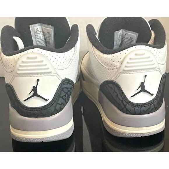Jordan 3 Retro &quot;Cement Grey&quot; Mid Top DM0966-106 Toddler Sneakers Boy’s Size 13C.