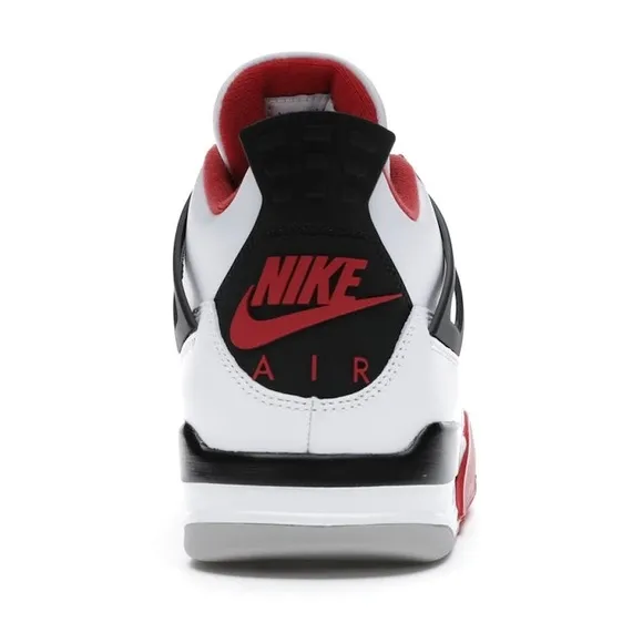 Jordan 4 Red &amp; White Retro Sneakers, Size: 6 Youth ✔️