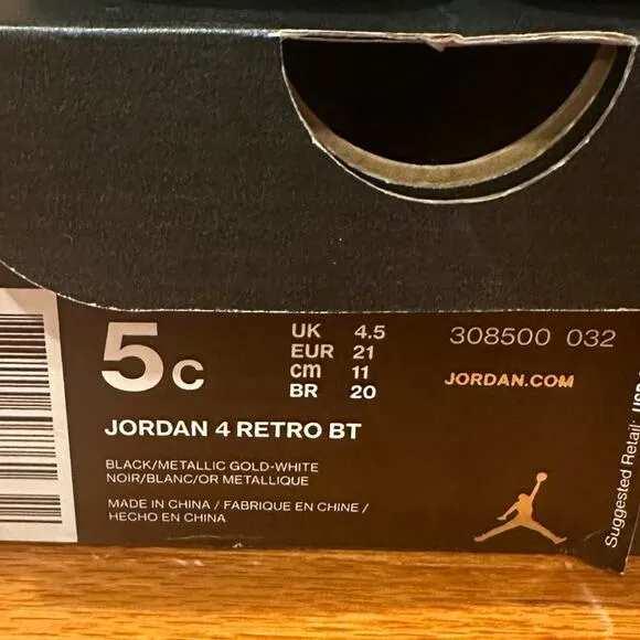 Jordan 4 Retro Sneakers sz 5c Black on Black Retro 4 Sneakers toddler sz 5
