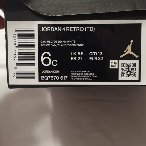JORDAN 4 RETRO (TD) toddler  sneakers