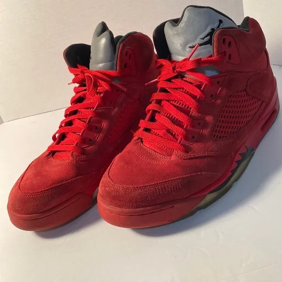 Jordan 5  Retro Red Suede Sneakers