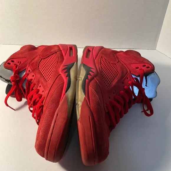 Jordan 5  Retro Red Suede Sneakers