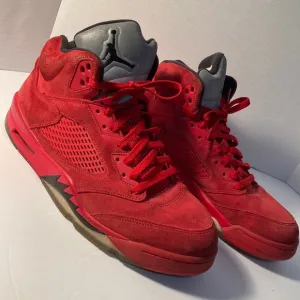 Jordan 5  Retro Red Suede Sneakers
