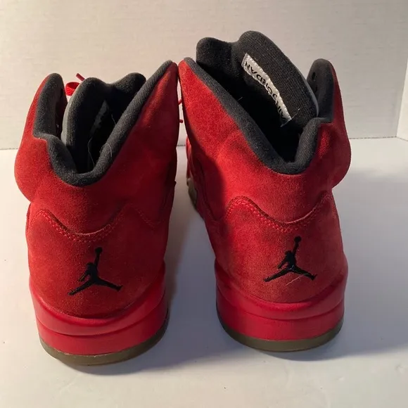 Jordan 5  Retro Red Suede Sneakers