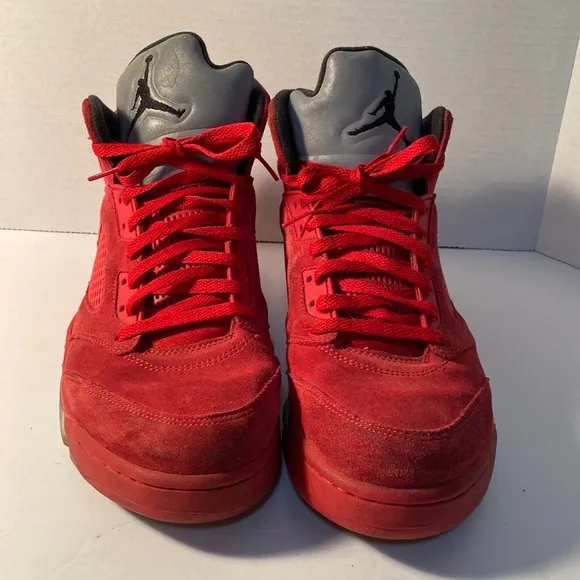 Jordan 5  Retro Red Suede Sneakers