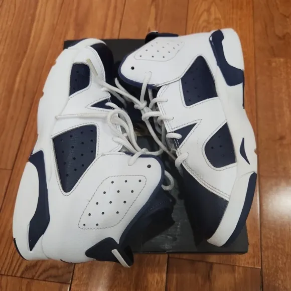 Jordan 6 Retro Navy and White Sneakers