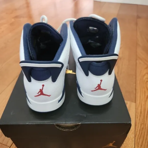 Jordan 6 Retro Navy and White Sneakers
