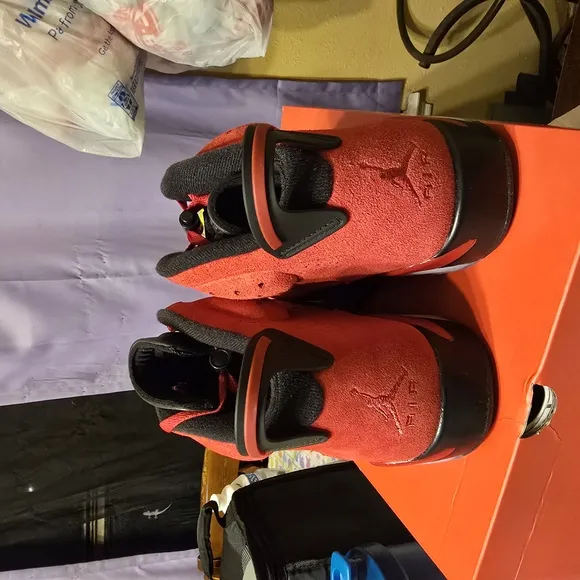 Jordan 6 Retro Red and Black Sneakers