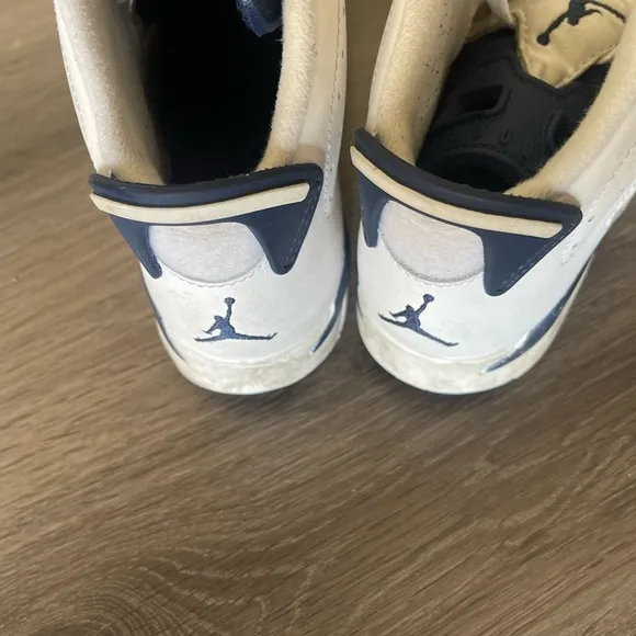 Jordan 6 Retro White and Blue Sneakers Youth