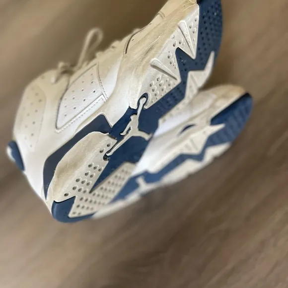 Jordan 6 Retro White and Blue Sneakers Youth