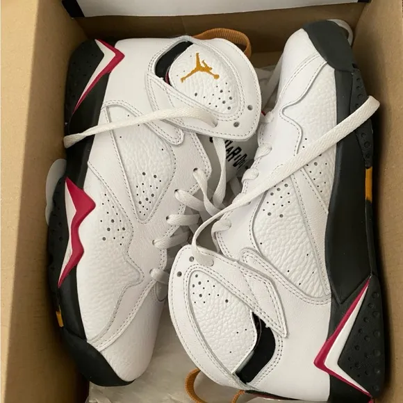 Jordan 7 Retro BG in White and Cardinal Red
