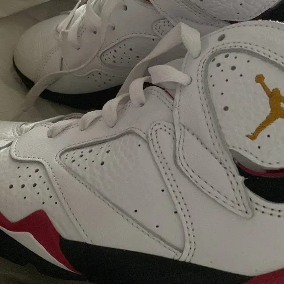 Jordan 7 Retro BG in White and Cardinal Red