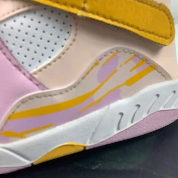 Jordan 8 Retro (TD) orange Pearl/LT Artic pink sneakers toddler size 10C EUC