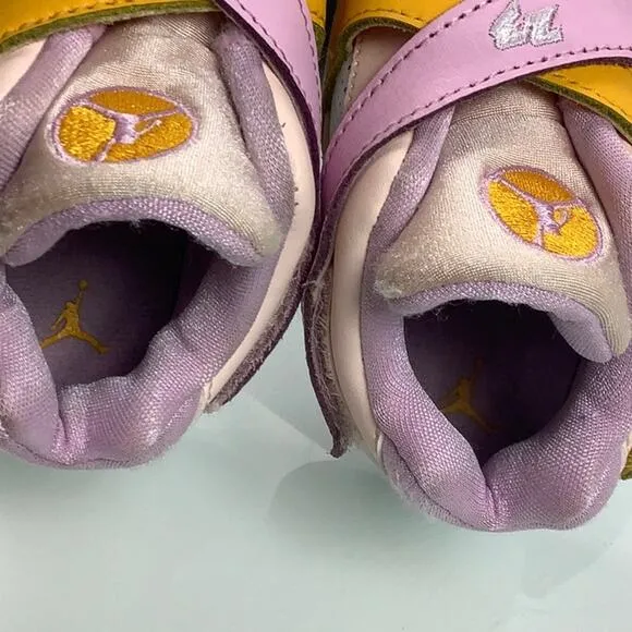 Jordan 8 Retro (TD) orange Pearl/LT Artic pink sneakers toddler size 10C EUC