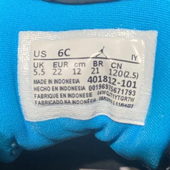Jordan 9 Retro ‘Powder Blue/White’ Toddler Sneakers - SZ 6 C