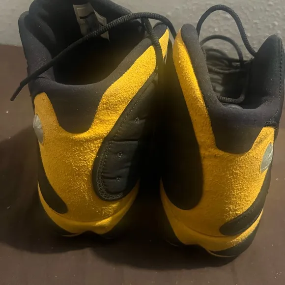Jordan Black and Yellow Sneakers Air Jordan Retro 13 Melo Nikes Authentic