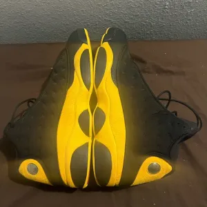 Jordan Black and Yellow Sneakers Air Jordan Retro 13 Melo Nikes Authentic