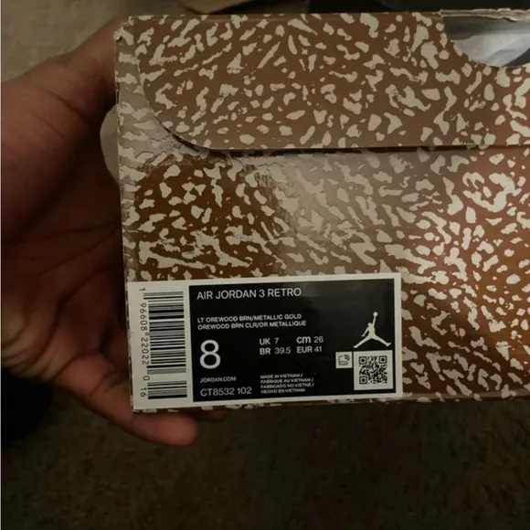 Jordan Cream and Brown Sneakers with Elephant Print