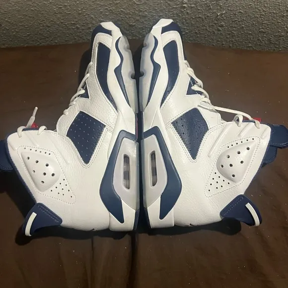 Jordan Navy and White Sneakers Retro 6 Olympics Air Jordan Nike SZ 12