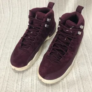Jordan Retro 12 Bordeaux Sneakers Suede Leather High Top Shoes Youth Size 6Y‎