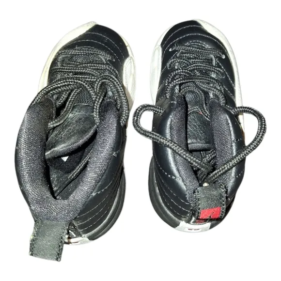 Jordan Retro Black High-Top Sneakers with White Sole and Lace-Up Design 5.5C