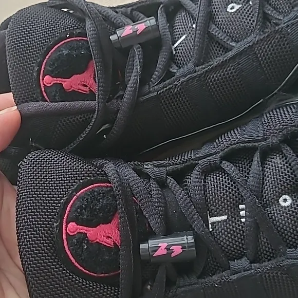 JORDAN Retro Kids Size 5.5Y  Black and Pink Sneakers