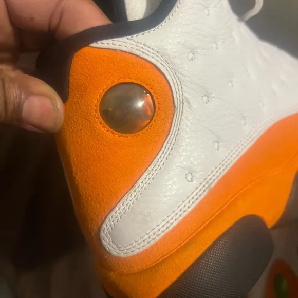 Jordan Sneakers White and Orange Retro 13 Starfish