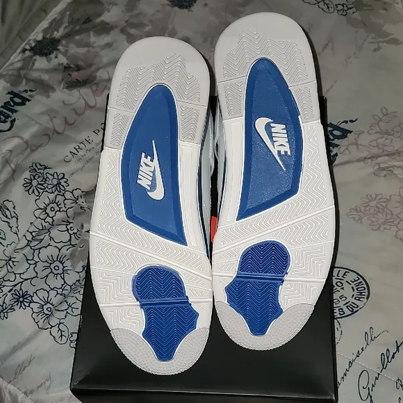 Jordan White and Blue Retro Sneakers