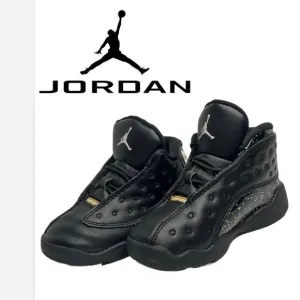 Jordan Retro 13 Gold Glitter and Black Sneakers -‎ Size 8C