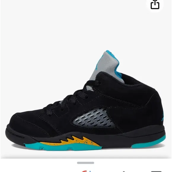 Jordan’s Baby Boy Retro Sneakers in Black/Aquatone Sz. 8