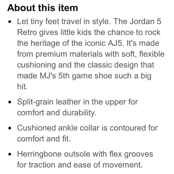 Jordan’s Baby Boy Retro Sneakers in Black/Aquatone Sz. 8