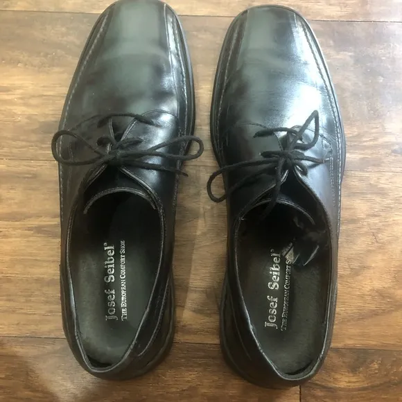 Josef Seibel Black Leather Loafers Sz. 46 (US13)