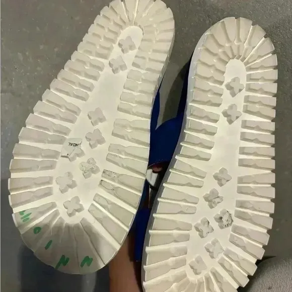 Joshua's Heart In New York City Slip On Footbed Sandals Blue White Size EU