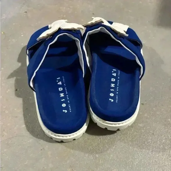 Joshua's Heart In New York City Slip On Footbed Sandals Blue White Size EU