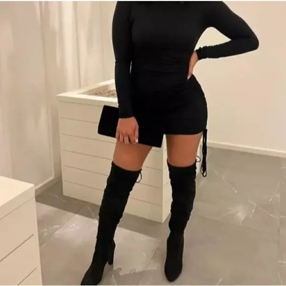 Journee Collection Maya Black 9M Over the Knee Boot