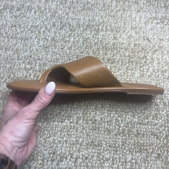 JSlides YURI Leather Sandals, Tan Leather